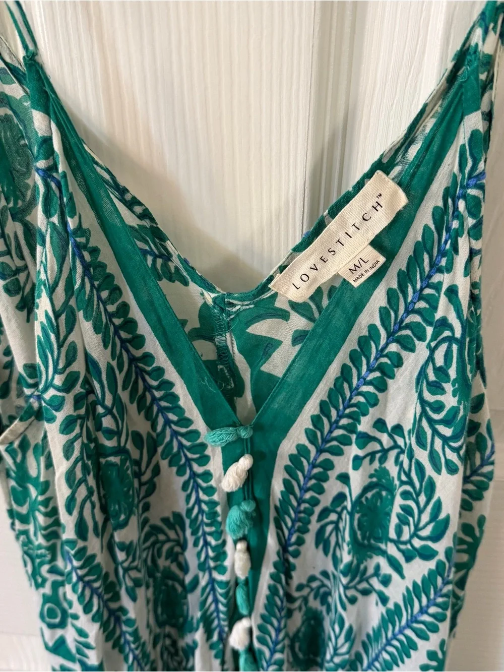 Handkerchief Hem Tassle Cover-Up Dress M/L